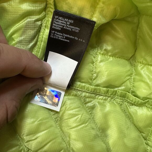 The North Face Thermoball Puffer Jacket Women Size Medium Bright Green Full Zip - Picture 6 of 7